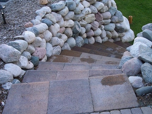 Retaining Wall Made Of Stone For Steps