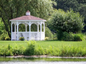 gazebo by pond