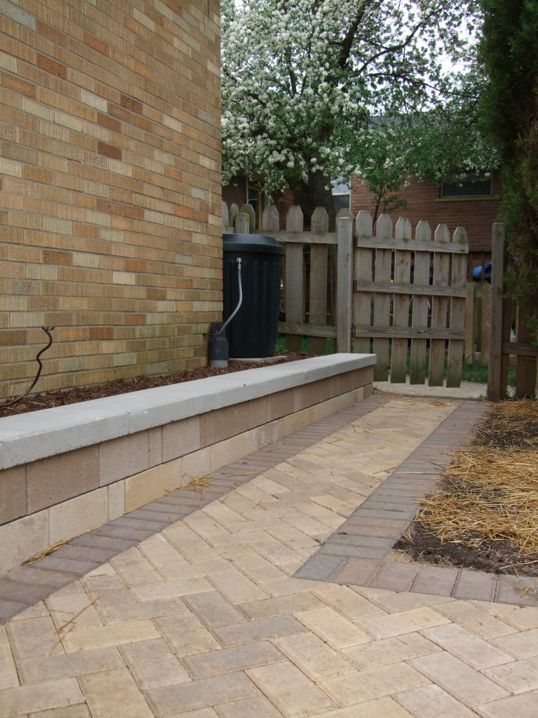 Small Retaining Wall along walkway