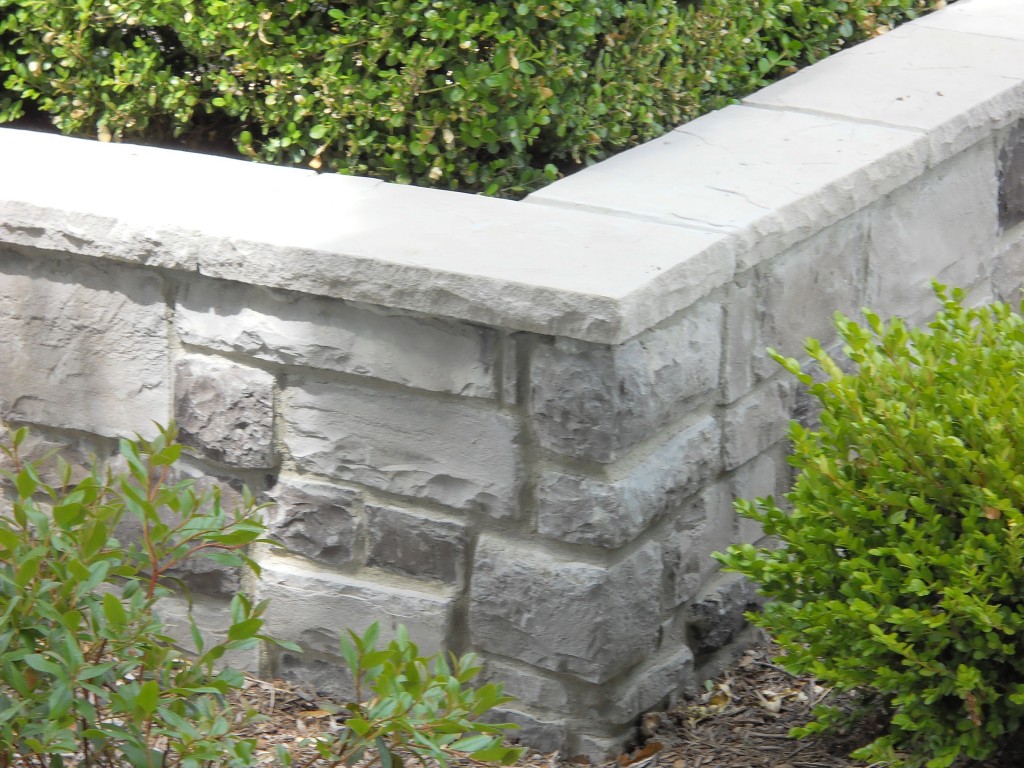 Corner Area Of Short Landscape Retaining Wall