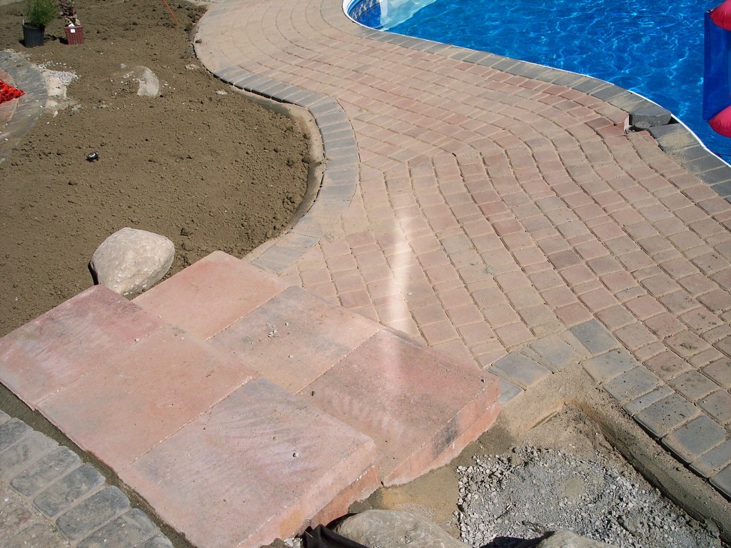 Paver Steps to Pool Area