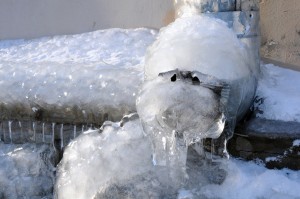 frozen downspouts