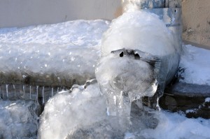 Frozen Water In The Downspout