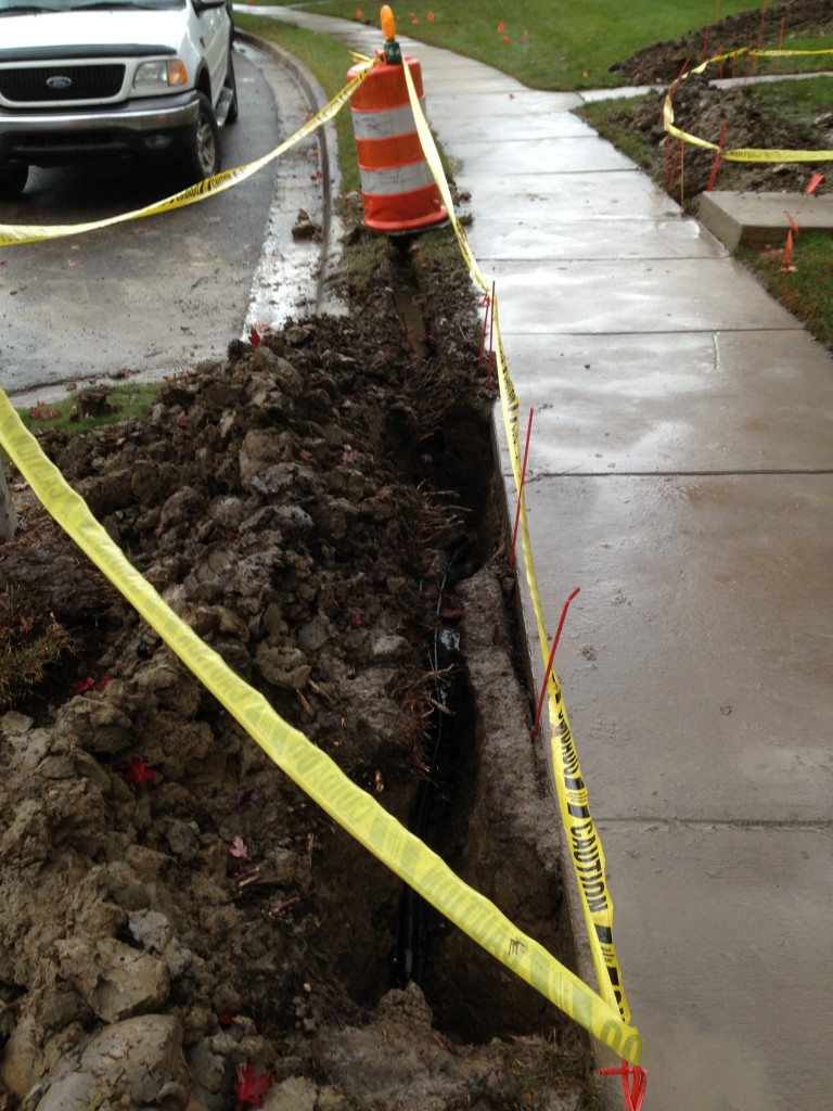 Sidewalk Boaring for Drainage Solution