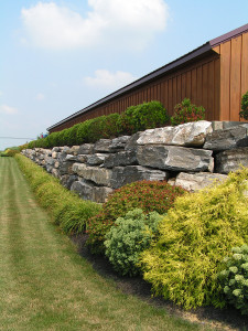 Boulder Wall With Landscaping
