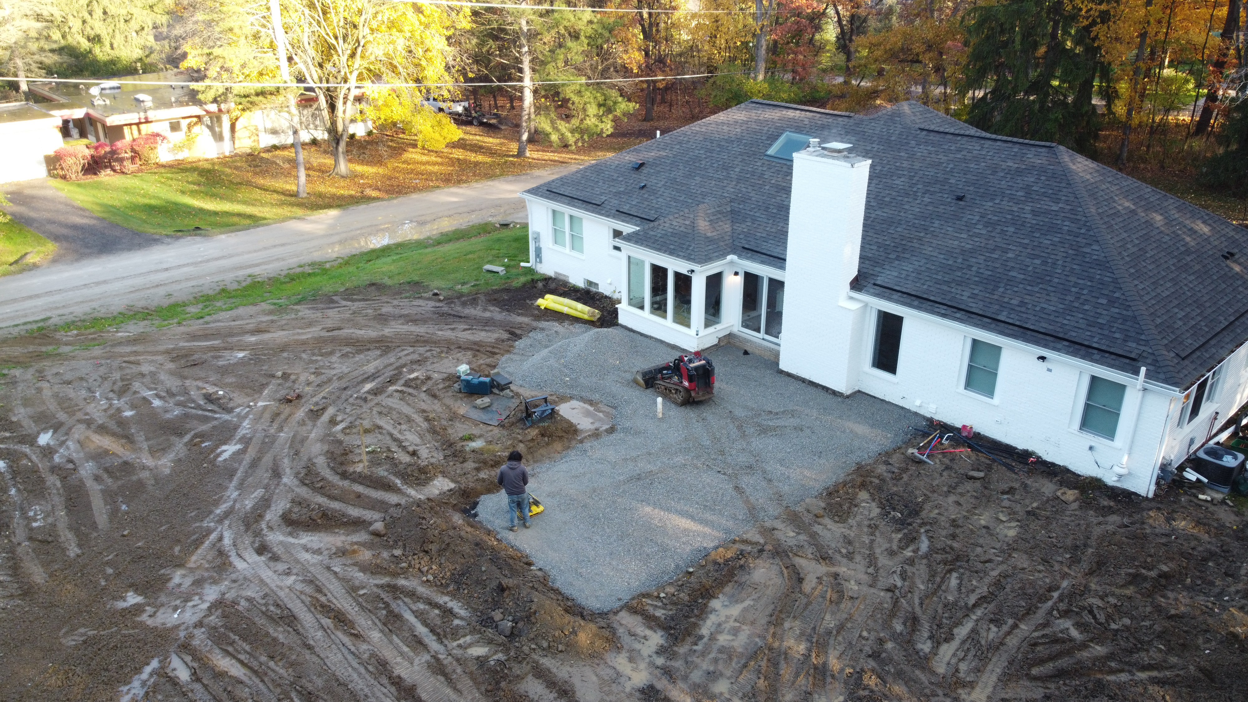 Back yard overhaul mid-project.