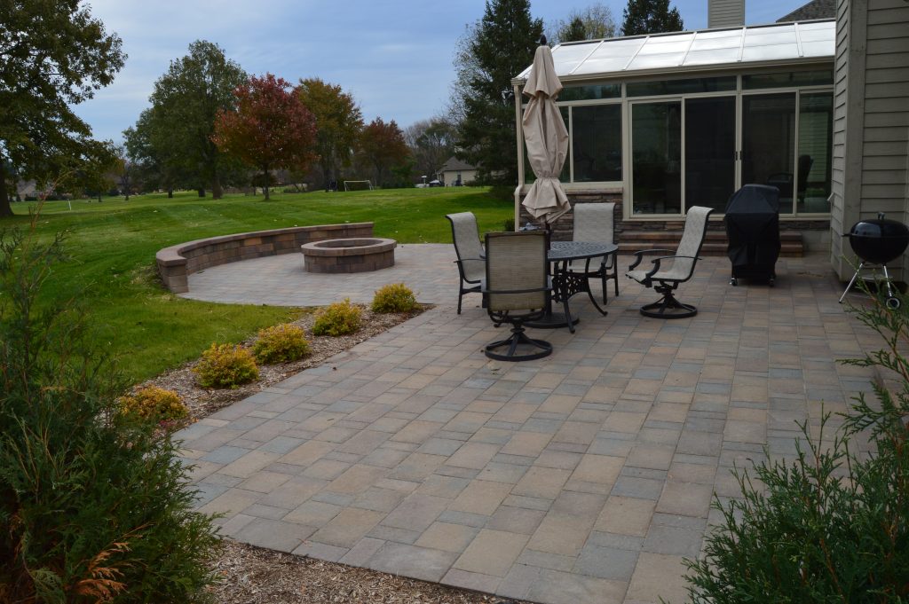 Paver Patio in a backyard in Ann Arbor