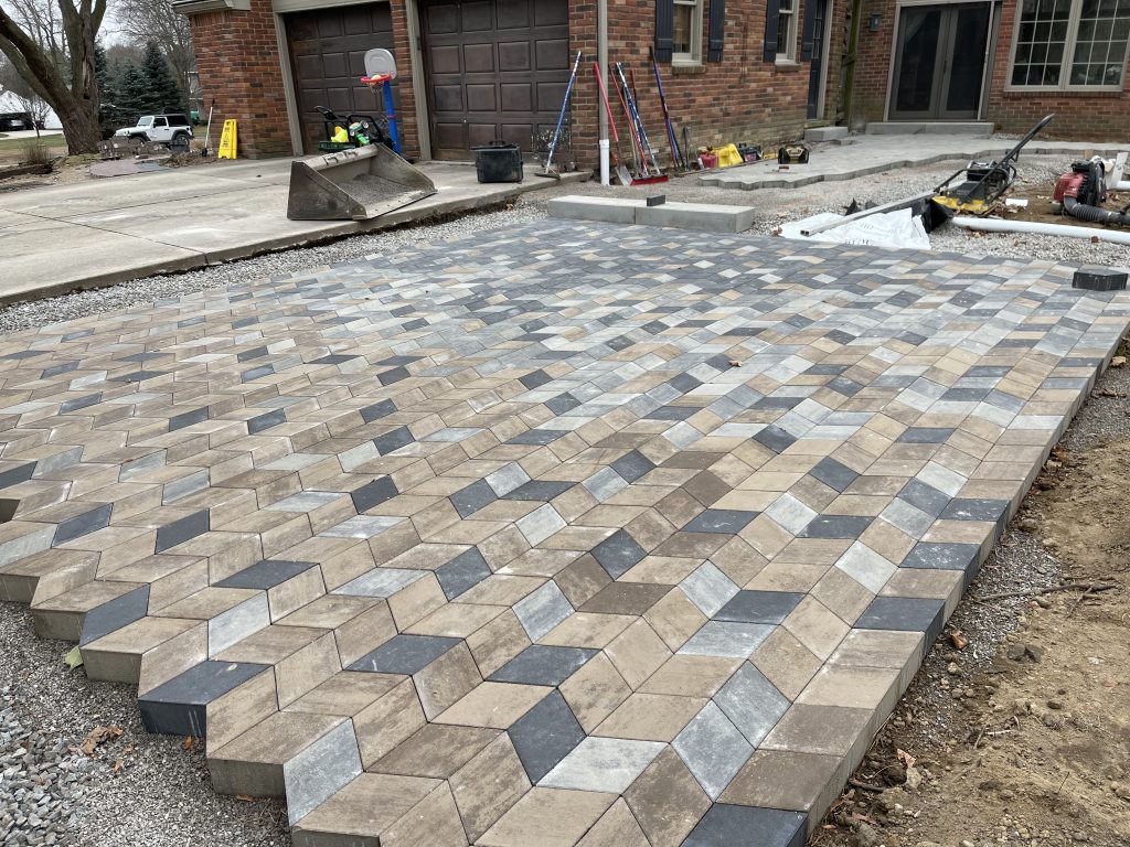 Multicolored Brick Paver Patio