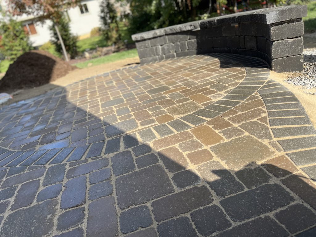 Red Brick Patio With Seating