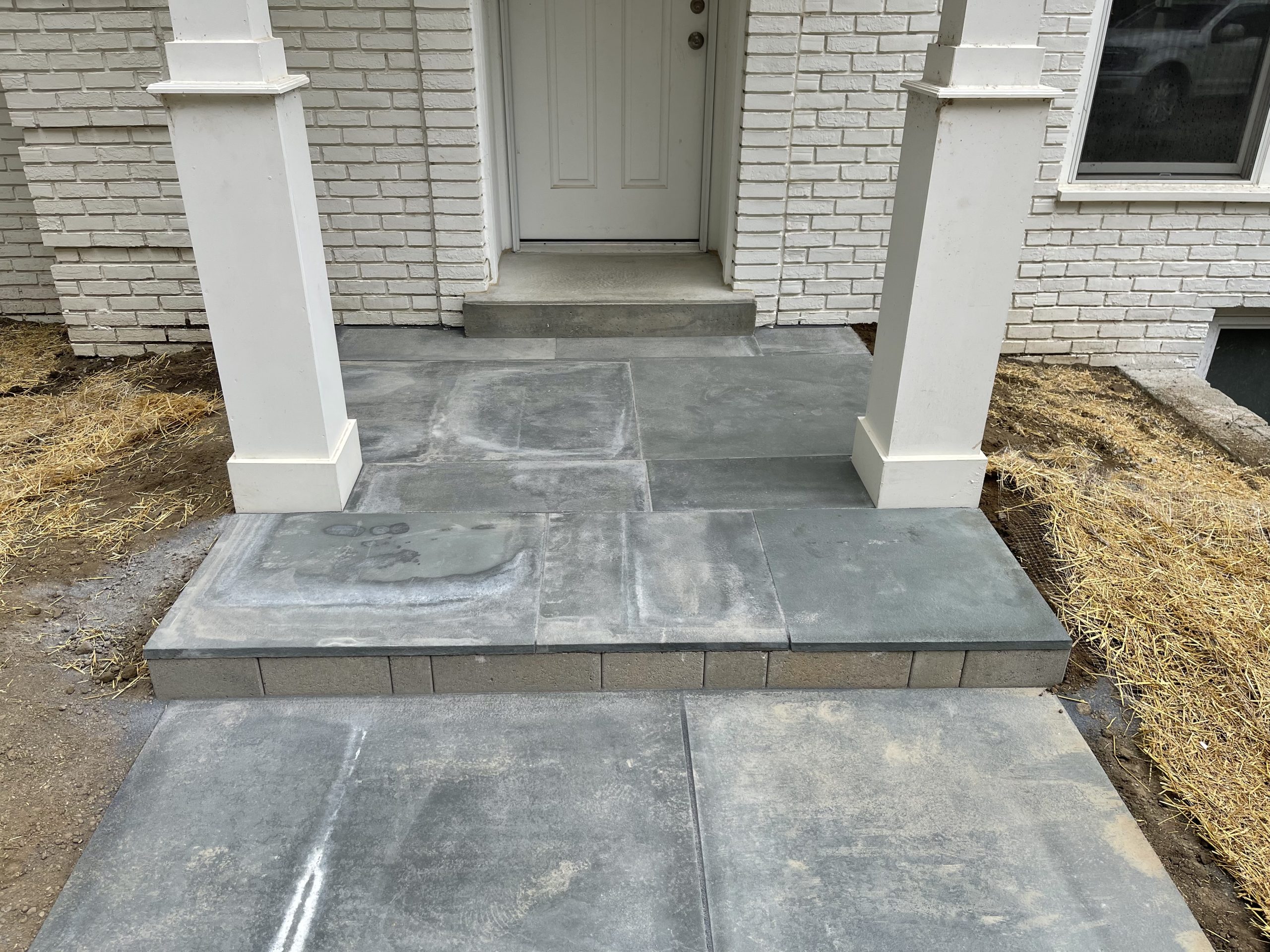 Blue stone front porch.