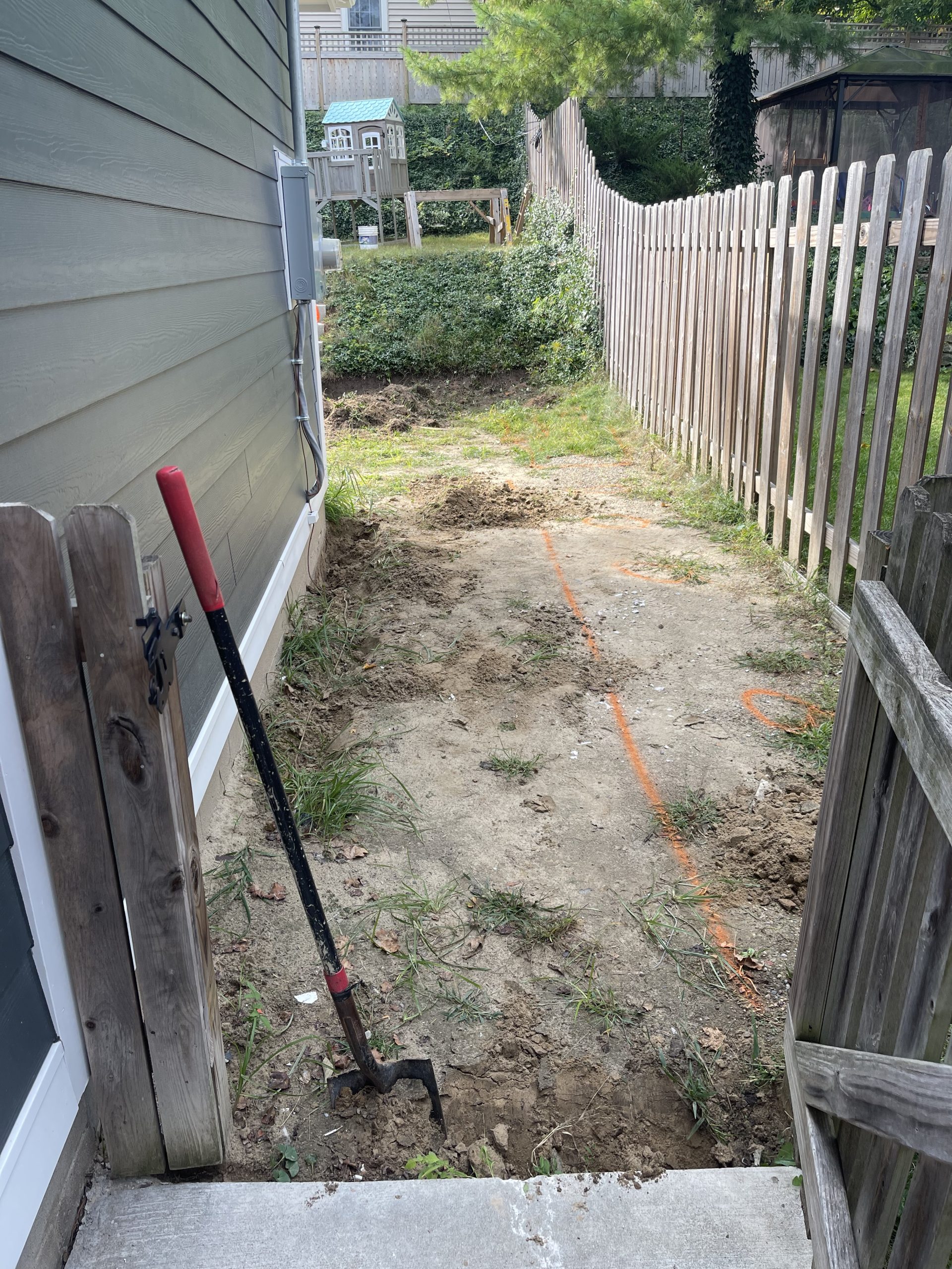 Walkway before project by Twin Oaks Landscape in Ann Arbor, Michigan was completed